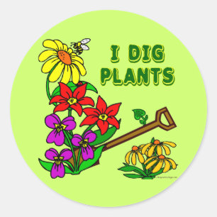 Sticker Rond J'Ai Creg Plante Gardener Dit