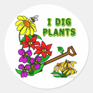 Sticker Rond J'Ai Creg Plante Gardener Dit