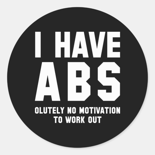 Sticker Rond J'Ai Des Abs (Devant)