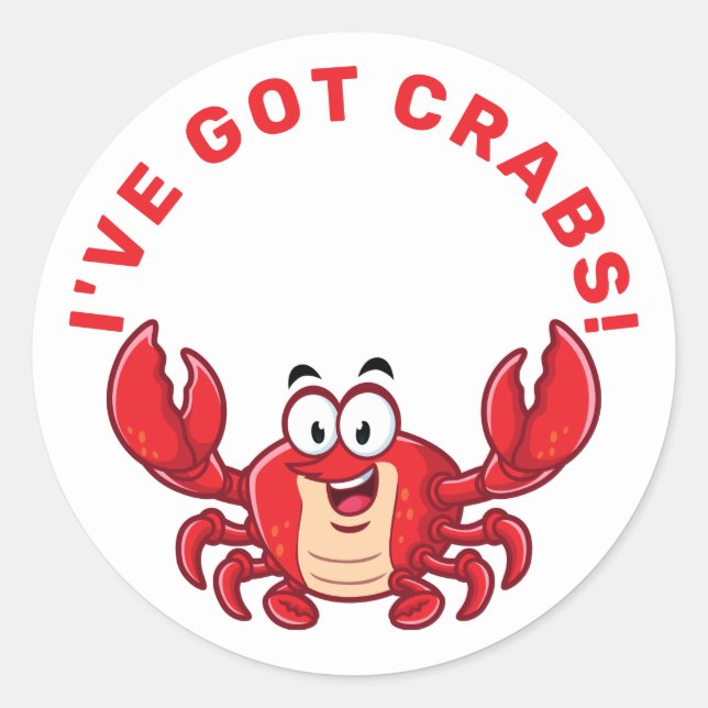 Sticker Rond J'ai des crabes (Devant)