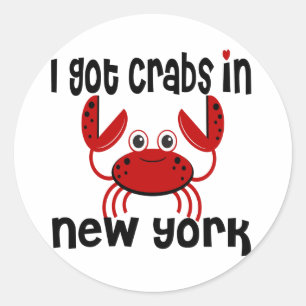 Sticker Rond J'ai des crabes à New York