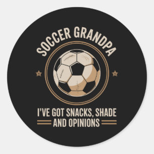 Sticker Rond J'ai des snacks des ombres et des opinions Soccer