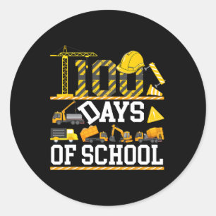 Sticker Rond J'Ai Écrasé 100 Jours De Construction D'Enfants