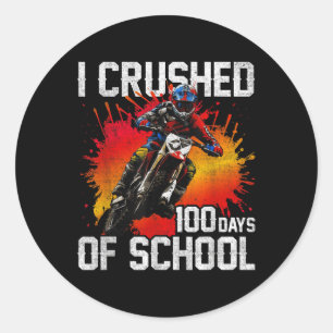 Sticker Rond J'Ai Écrasé 100 Jours De Vélo Scolaire Pour Les Ga