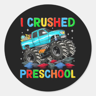 Sticker Rond J'Ai Écrasé Le Dernier Jour De L'École Monster Tru
