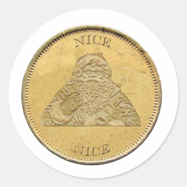 Sticker Rond J'ai été gentil, Père Noël Coin (Devant)