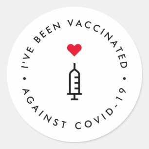 Sticker Rond J'ai été vacciné   Aiguille cardiaque Covid-19