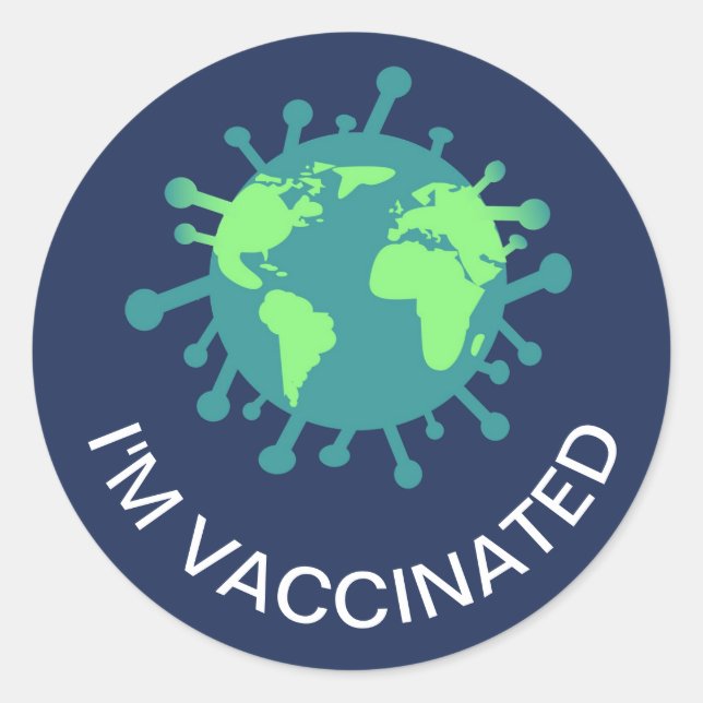 Sticker Rond J'ai été vacciné contre le vaccin contre le covid (Devant)