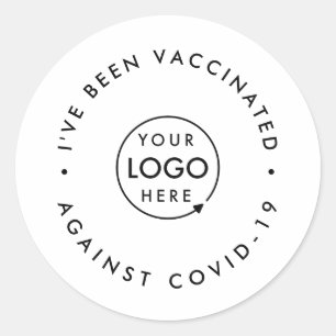 Sticker Rond J'ai été vacciné Covid-19 Personnel du logo de l'e