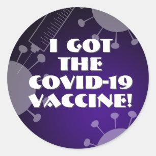 Sticker Rond J'ai eu le vaccin Covid-19 Deep Purple Ombre