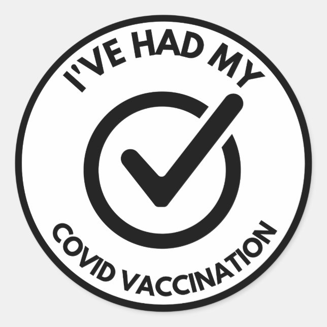 Sticker Rond J'ai eu mon bouton de vaccination COVID (Devant)