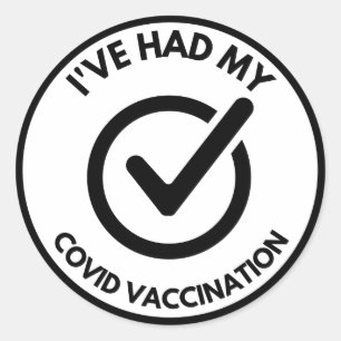 Sticker Rond J'ai eu mon bouton de vaccination COVID