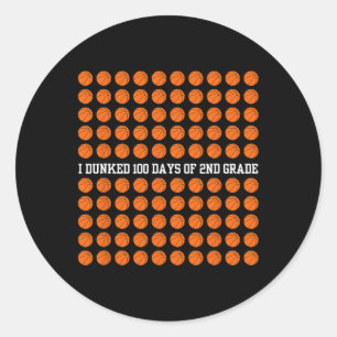 Sticker Rond J'Ai Fait 100 Jours De 2E Année Bysketbyll Sport S
