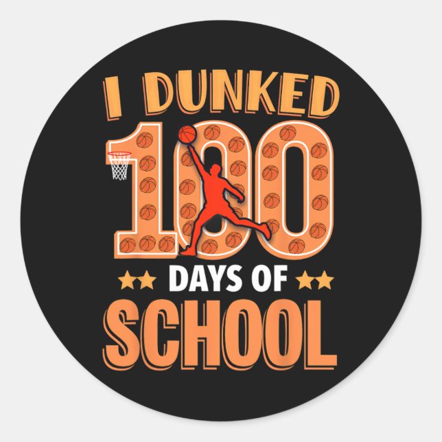 Sticker Rond J'Ai Fait 100 Jours D'Enseignants Bysketll De L'Éc (Devant)