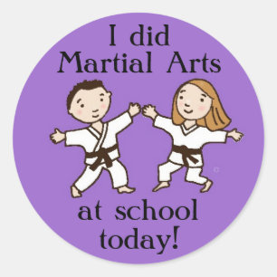 Sticker Rond J'ai fait Martial Arts à l'école Aujourd'hui stick
