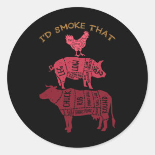 Sticker Rond J'Ai Fumé Ce Barbecue