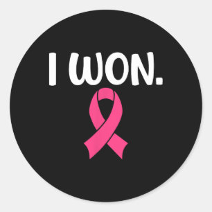 Sticker Rond J'Ai Gagné Le Cancer Du Sein Soutien À La Sensibil