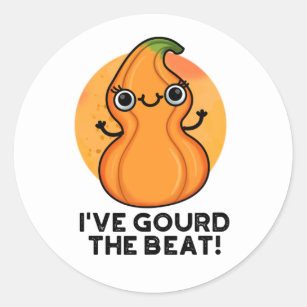 Sticker Rond J'Ai Gourd The Beat Funny Veggie Pun