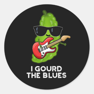 Sticker Rond J'Ai Gourdi Le Blues Drôle Veggie Pun Dark BG