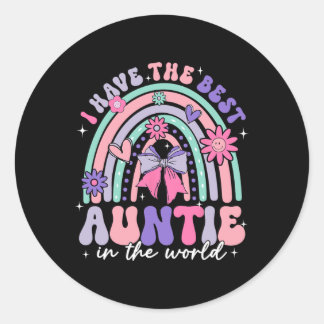 Sticker Rond J'Ai La Meilleure Tante Du Monde Fête Des Mères Co