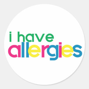Sticker Rond J'ai l'AVERTISSEMENT d'allergies