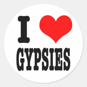 STICKER ROND J'AI LE COEUR (AMOUR) DES GYPSIES