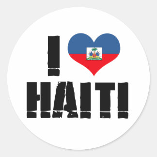 STICKER ROND J'AI LE COEUR HAÏTI