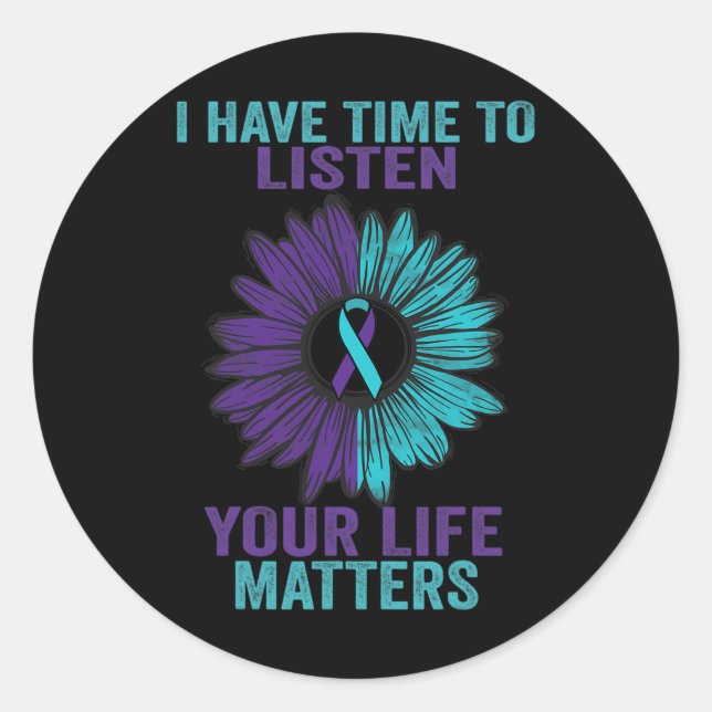 Sticker Rond J'Ai Le Temps D'Écouter La Sensibilisation À La Pr (Devant)