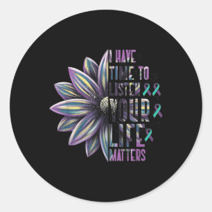 Sticker Rond J'Ai Le Temps D'Écouter Les Défenseurs De Votre Vi
