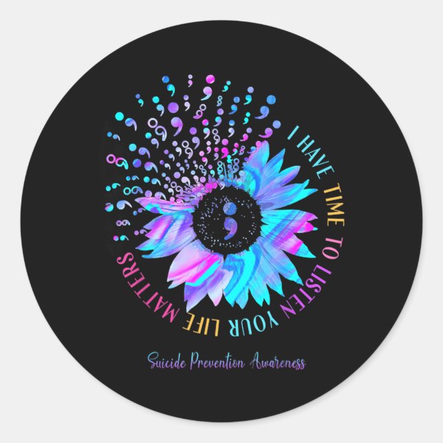 Sticker Rond J'ai le temps d'écouter Prévention (Devant)