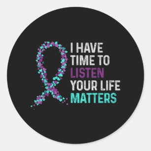Sticker Rond J'ai le temps d'écouter Santé mentale Sensibilisat
