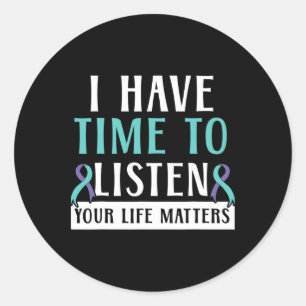 Sticker Rond J'Ai Le Temps D'Écouter Vos Problèmes De Vie Menta