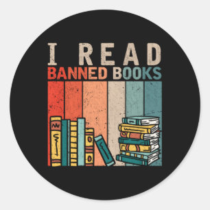Sticker Rond J'Ai Lu Banned Books Reader Bookworm