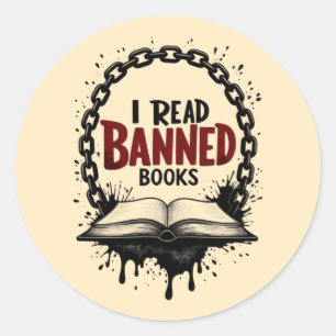 Sticker Rond J'ai lu des livres interdits – Badge de la liberté