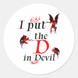 Sticker Rond J'Ai Mis D Dans Le Diable Correspondant Couple Drô