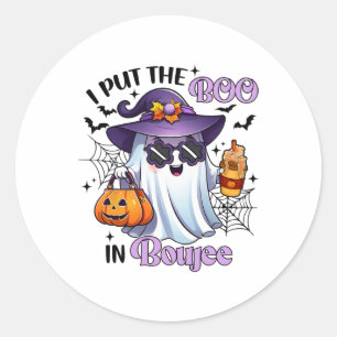 Sticker Rond J'Ai Mis Le Boo À Boujee Funny Halloween Cos