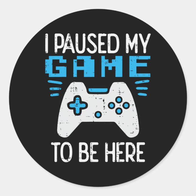 Sticker Rond J'ai mis mon jeu en pause Manette de jeu pour garç (Devant)