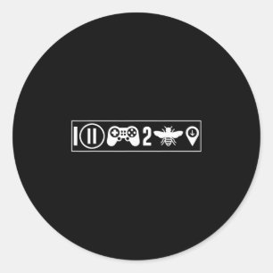 Sticker Rond J'ai mis mon jeu en pause pour être ici Drôle de j