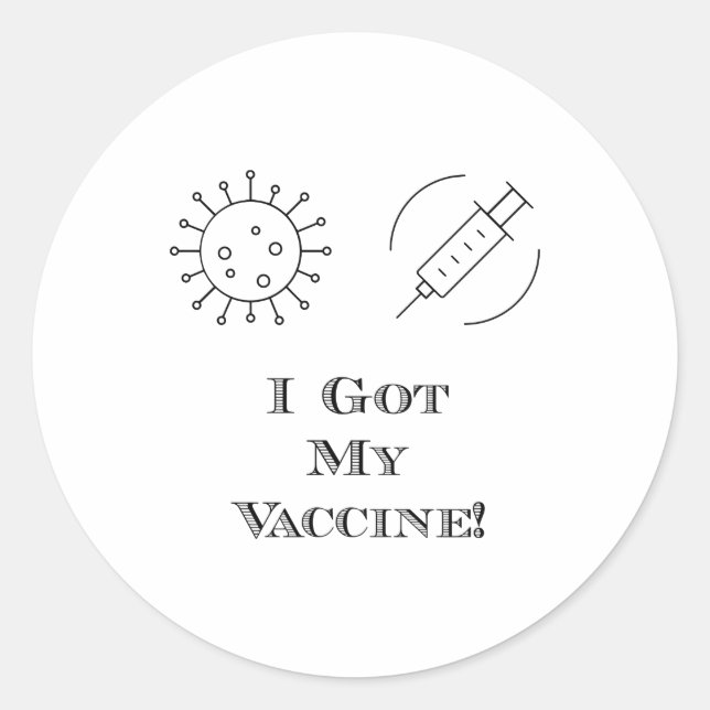 Sticker Rond J'Ai Mon Vaccin (Devant)