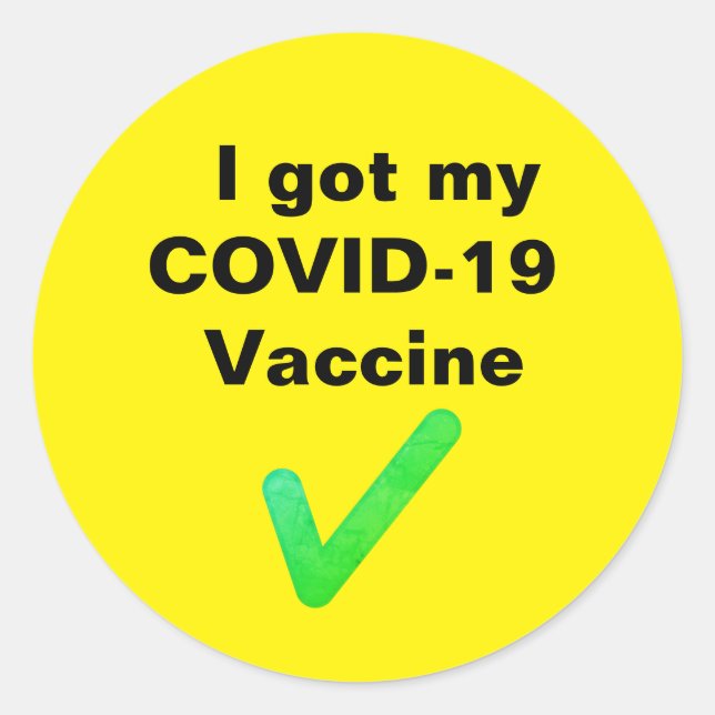 Sticker Rond J'ai mon vaccin COVID-19. Badge (Devant)