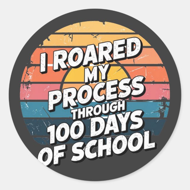 Sticker Rond J'ai parcouru mon processus pendant 100 jours d'éc (Devant)