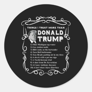 Sticker Rond J'ai plus confiance que Donald Trump Anti Potus Vo