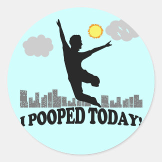Sticker Rond J'Ai Poopé Aujourd'Hui