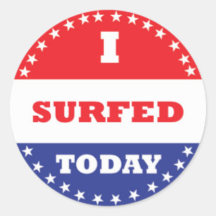 Sticker Rond J'ai surfé aujourd'hui