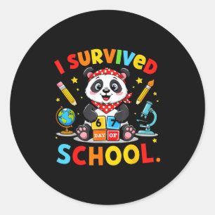 Sticker Rond J'ai survécu 67 Jours D'école Drôle Mème Professeu