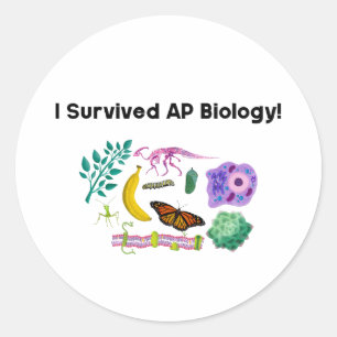 Sticker Rond J'ai survécu à la biologie de l'AP !