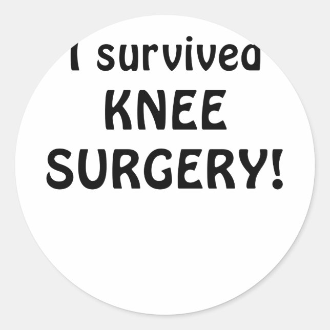 Sticker Rond J'Ai Survécu À La Chirurgie Du Genou (Devant)