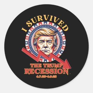Sticker Rond J'Ai Survécu À La Récession De Trump 4725 - 4925 D
