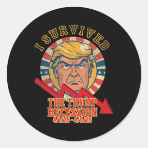 Sticker Rond J'Ai Survécu À La Récession De Trump 4 7 25 - 4 9 