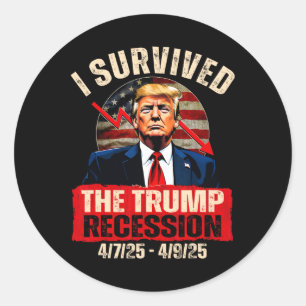 Sticker Rond J'ai survécu à la récession Trump 4725 4925 Trump